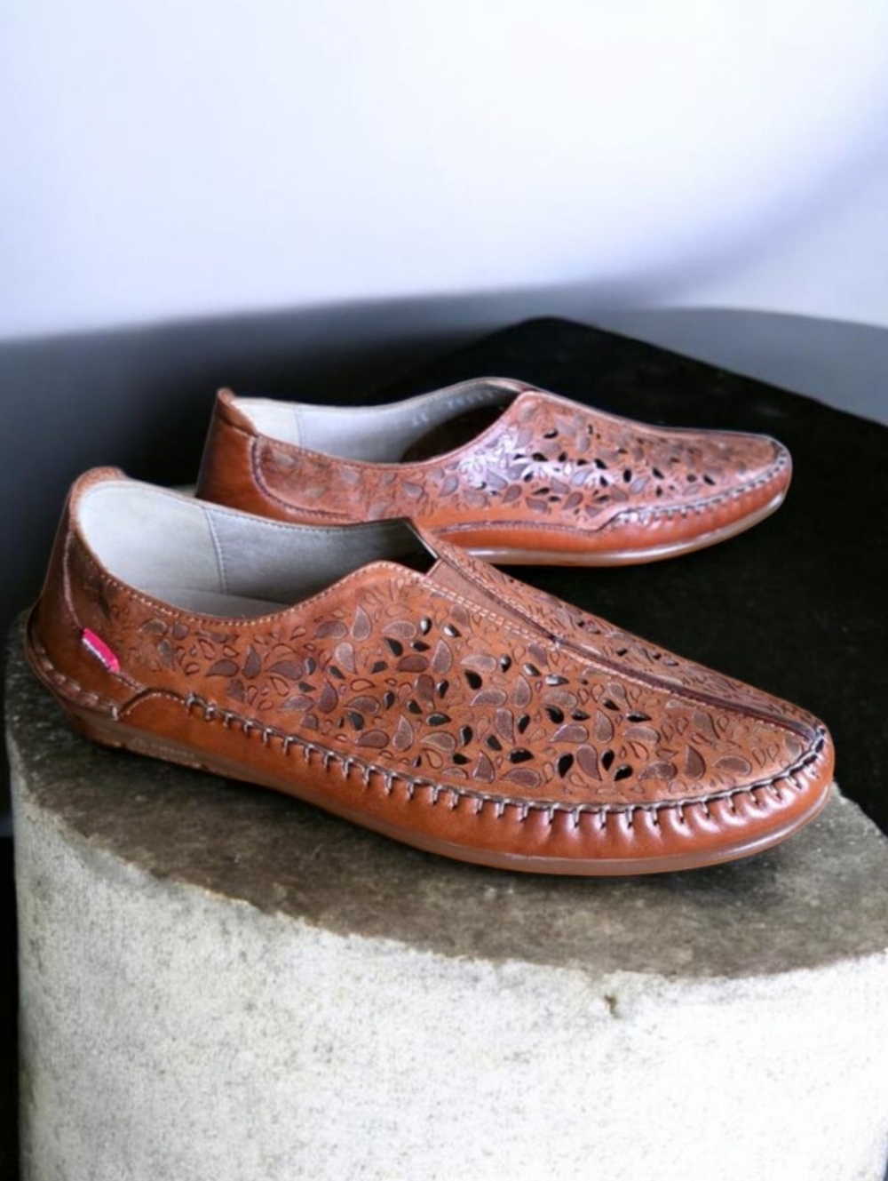 FLUCHOS ( 6.5 - 7 ) ESLA Gen Leather Slip in Moccasins Flats F112 Made in Spain